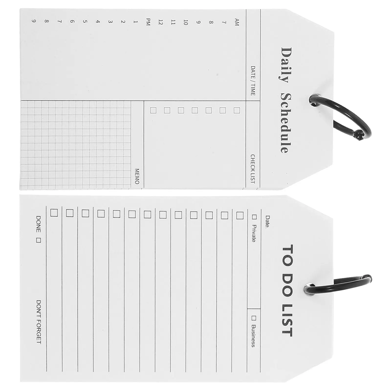 

2Pcs Sturdy Paper Daily Planner Notepad Refillable Compact Notepad for Work Home Kitchen Grocery List Habit Tracker Memo Note