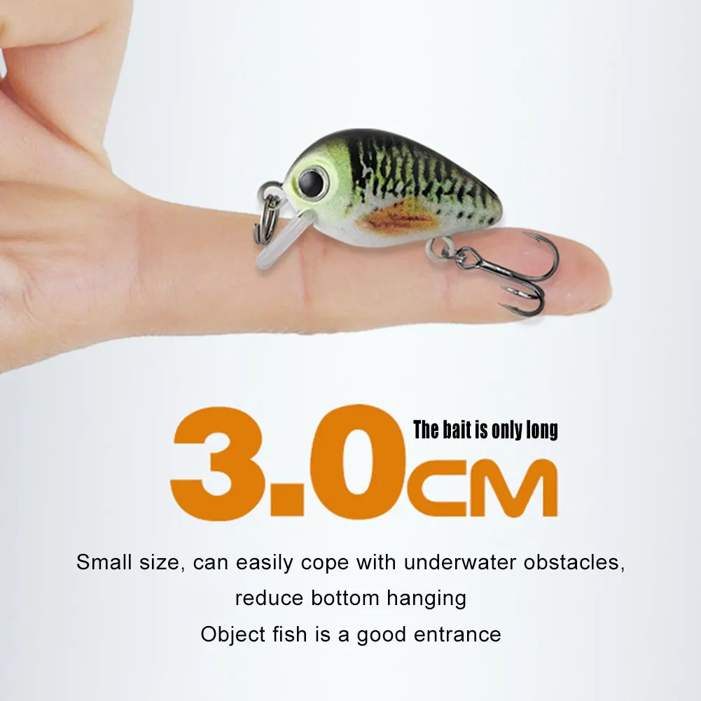 5pcs Mini Crankbait Fishing Lure 3cm 2g Floating Wobbler Artificial Hard Bait Fishing Bait for Freshwater & Saltwater Angling