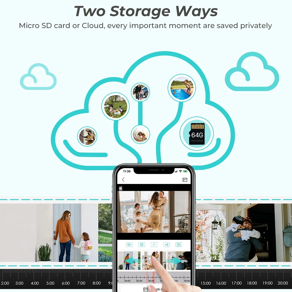 PANEPO 8MP عالية الوضوح كاميرا لاسلكية واي فاي IP اللون للرؤية الليلية في الهواء الطلق مقاوم للماء Ai كشف الإنسان دعم Onvif Icsee