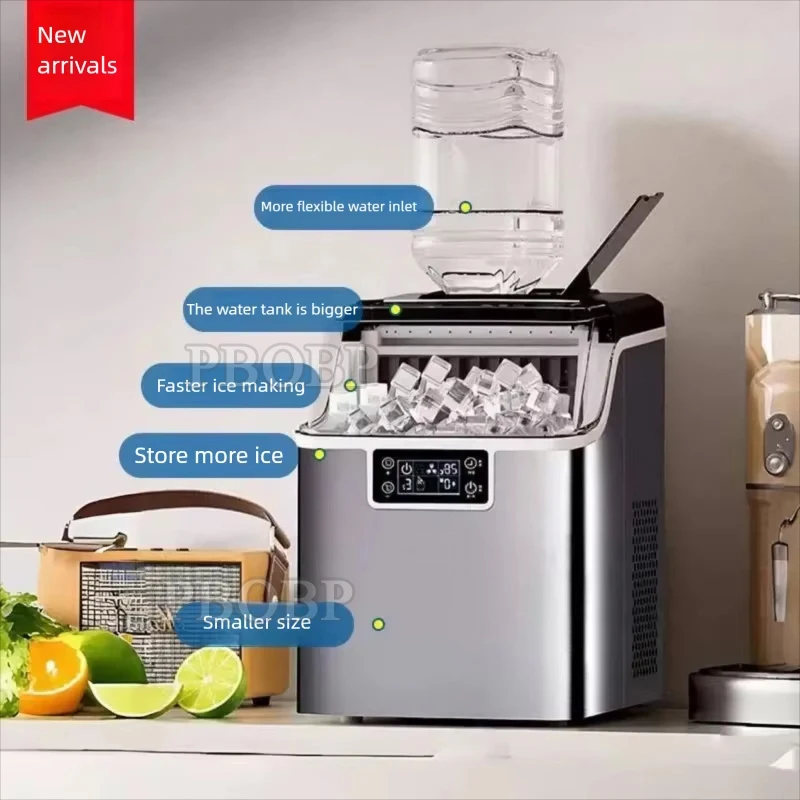 PBOBP Countertop Portable Ice Maker Machine Ice Cube Ready In 10-18Min 30KG Daily Capacity Fully Automatic Ice Maker Household
