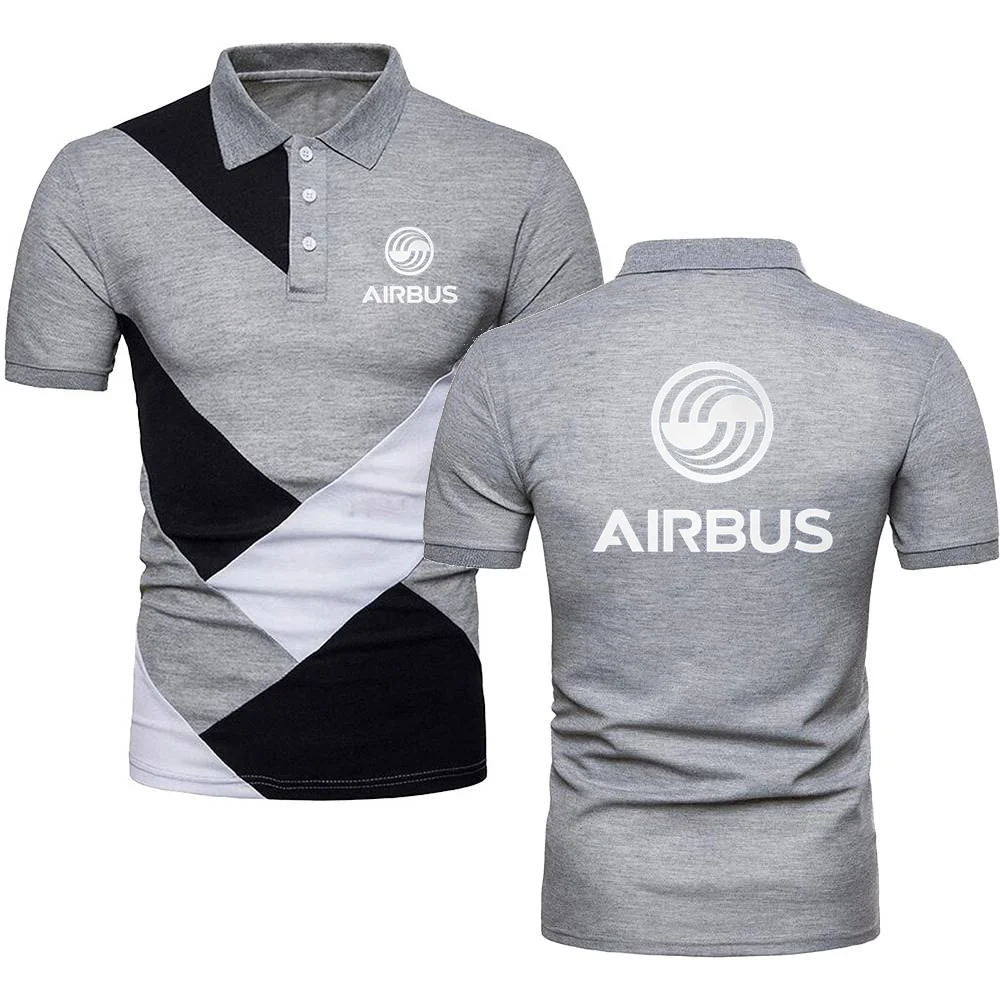 Men Polo AIRBUS AVIATION Flight POLO Airbusfan A320 Tops Bomber Tee Short Sleeve Jersey Contrast Color Polo S-4XL