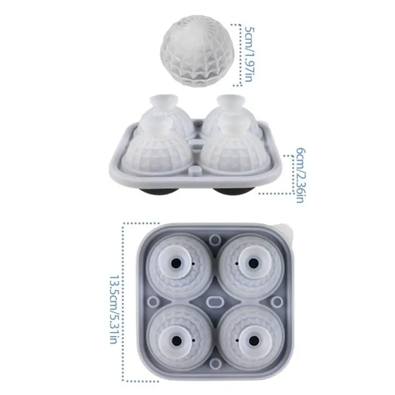 G6KF 2 แพ็ค Creative Geometric Ice Ice Cubes Molds Silicone Ice Ball Tray สำหรับค็อกเทลวิสกี้ Nonstick Kitchenwares
