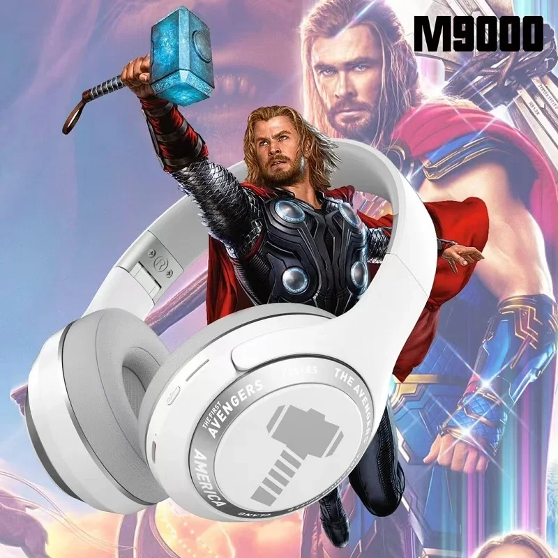 Disney Marvel Headphones Bluetooth Wireless Foldable Spider Man Earphones Noise Reduction Stereo Gaming Headset Anime Cartoon