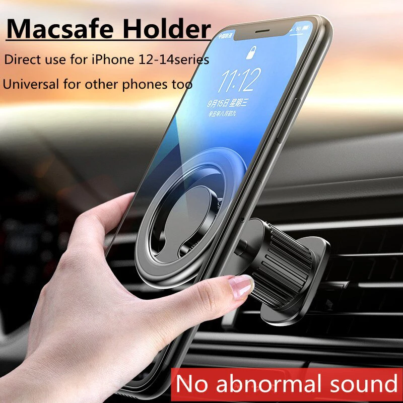 Car Magnetic Phone Holder for Magsafe Ring Paste Dashboard Air Outlet Mount Strong Magnet GPS Bracket for iPhone Samsung Xiaomi