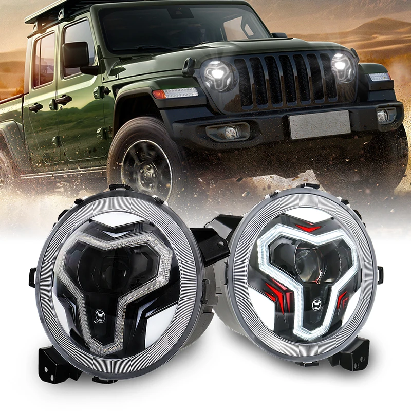 MOVOTOR Auto Lighting 9 Inch JL Headlight With Welcome DRL Turn Signal Headlamp for Jeep Wrangler JL 18+ Gladiator JT 20