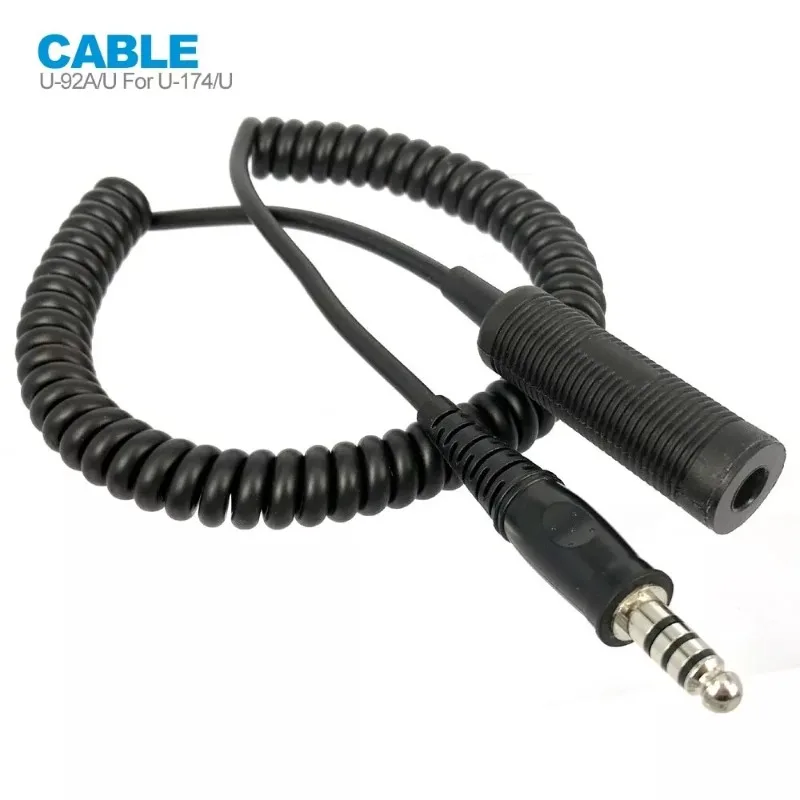 

U-92A/U FOR U-174/U Military Helicopter Tactical Headset Extension Cable for Expand Standard Military Mono U-174/U Plugs