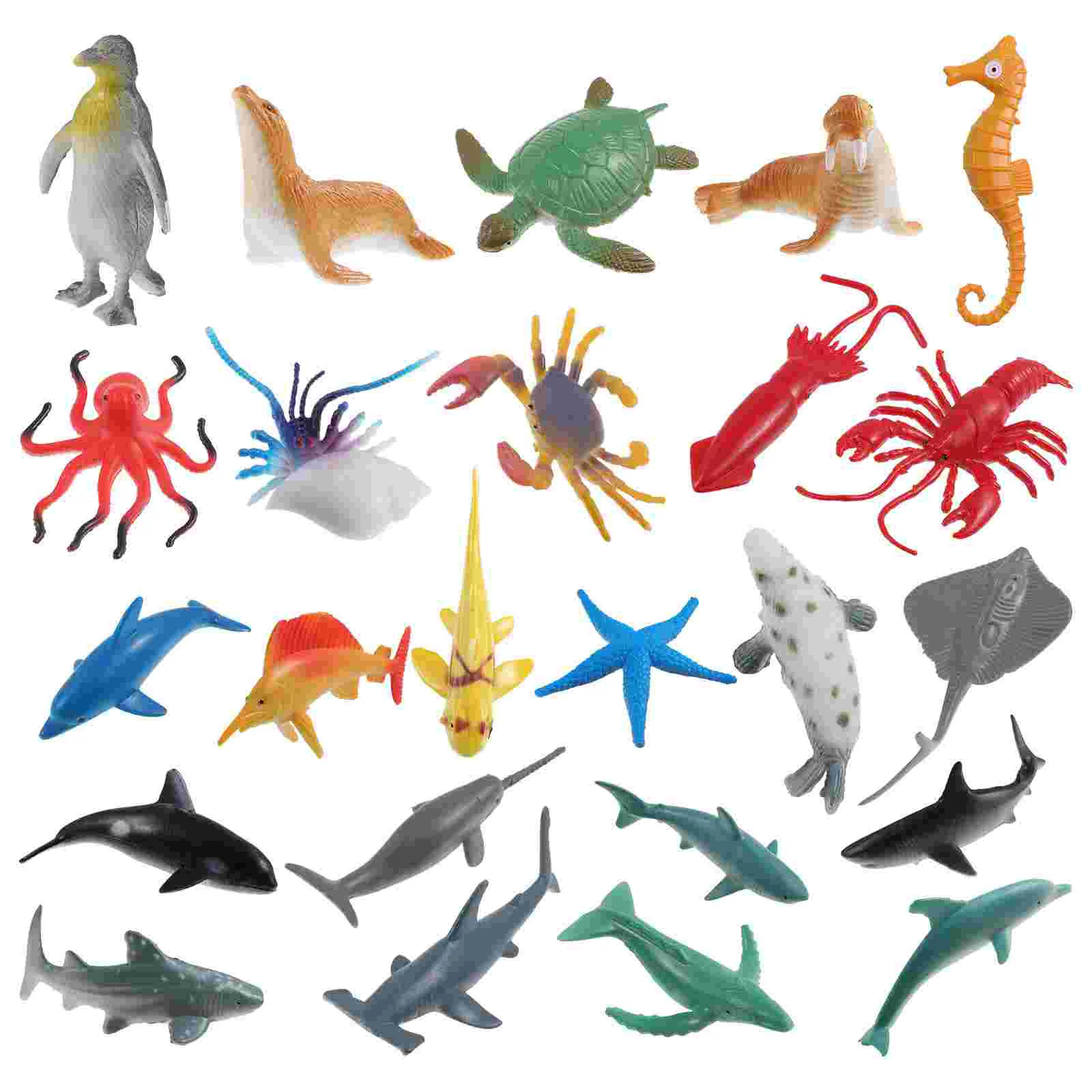 

TOYMYTOY 24pcs Lifelike Plastic Ocean Animals Mini Sea Life Creatures Toys Underwater Sea Animals Learning Toys for Boys Girls K