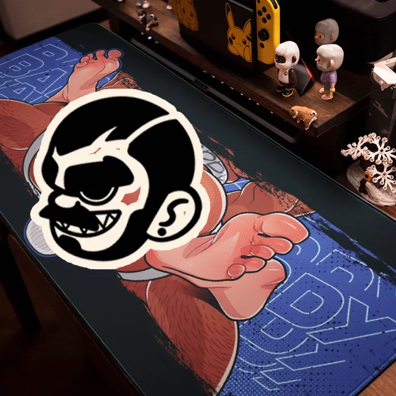 Original Cartoon Monkey Large Gaming Mouse Pad 900x400mm Thick Stitched Edge Non-Slip Keyboard Desk Mat for PC Game Gay Theme