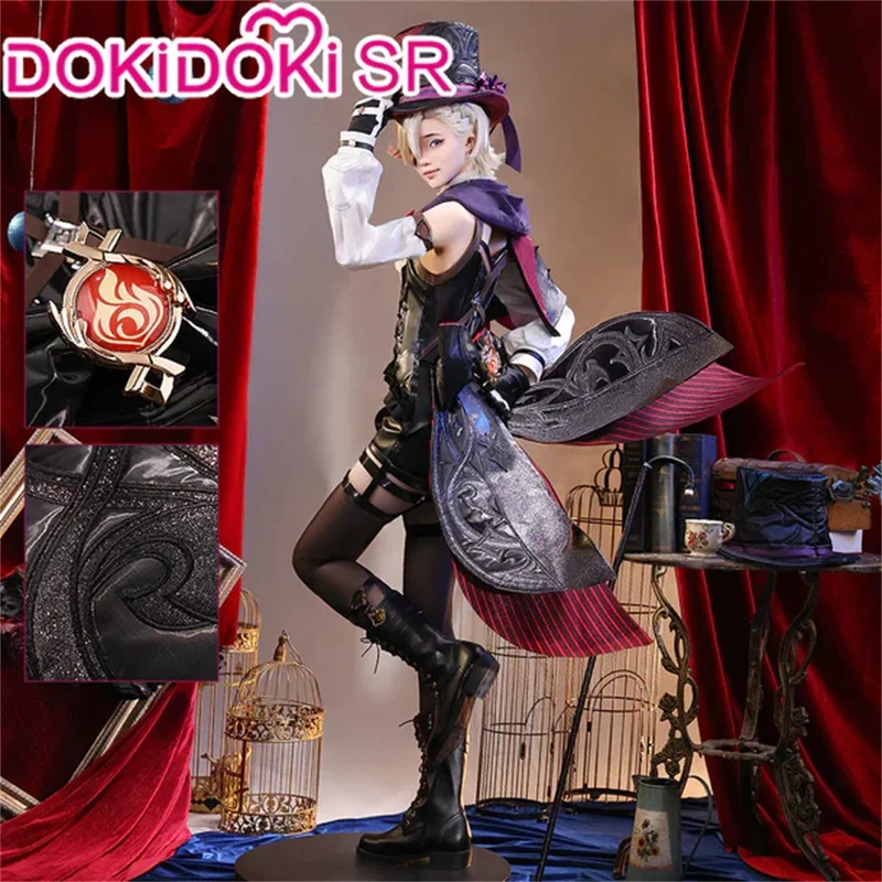 Auf Lager lyney cosplay kostüm spiel genshin impact dokidoki-sr fontaine lyney cosplay männer kostüm lyney perücke metall zubehör