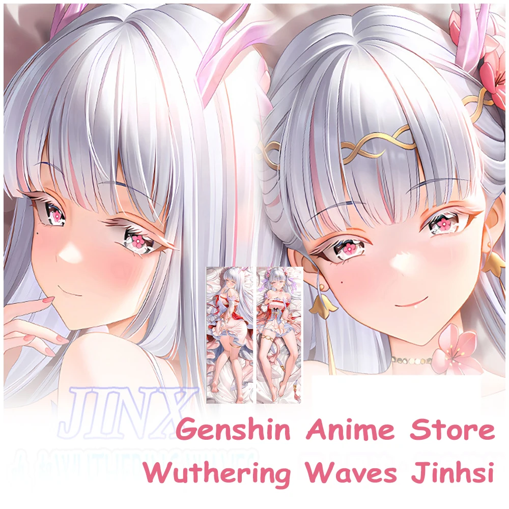 

Dakimakura Cartoon Jinhsi Sexy Body Pillow Cover Cosplay Props Polyester Anime Wuthering Waves Jinhsi Otaku Pillow Covers
