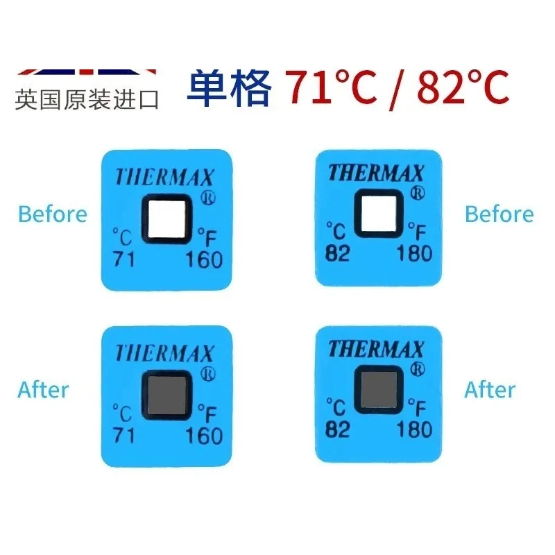 Thermax Single Grid Temperature Measurement Paper 71 ℃ 82 ℃ 50 Stickers/Book-image