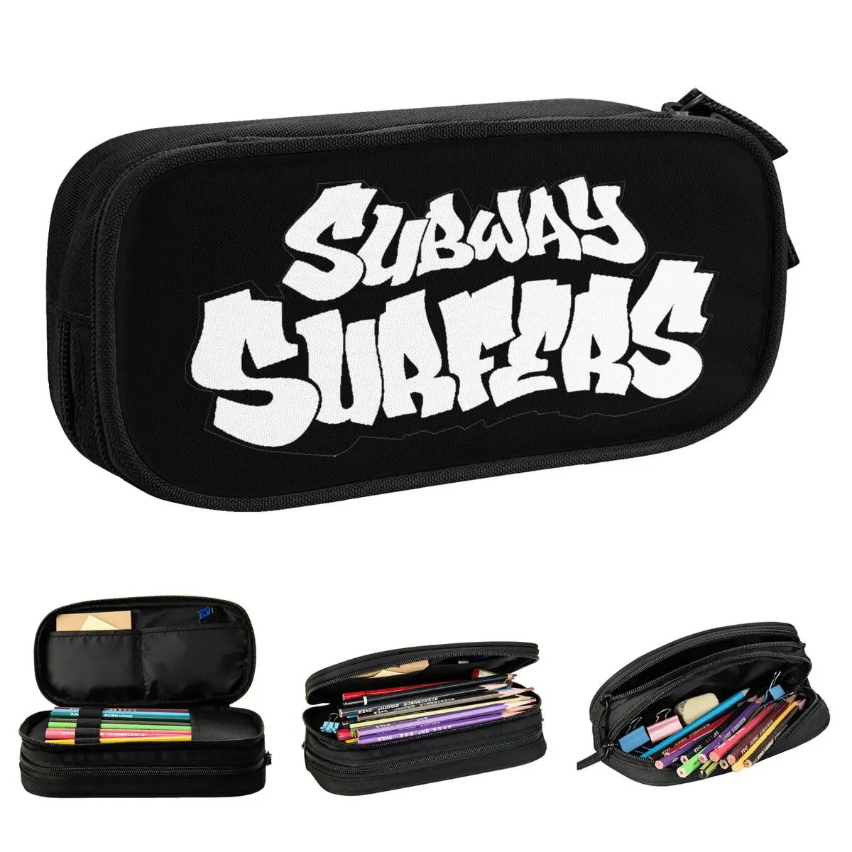 حافظة أقلام رصاص من Game Subway Surfers Parkour Sport Pencilcases حامل أقلام للفتيات والأولاد أكياس أقلام رصاص كبيرة أدوات مكتبية هدية