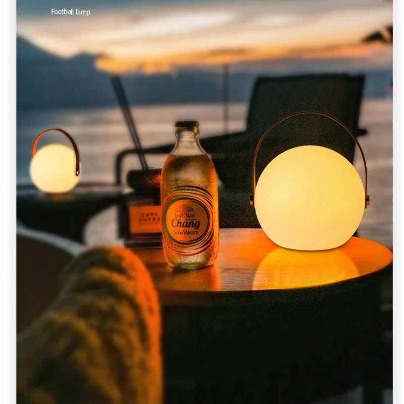 Creative outdoor LED light atmosphere hand lamp portable ball gift chandelier simple custom bedroom charging bedside nightlight