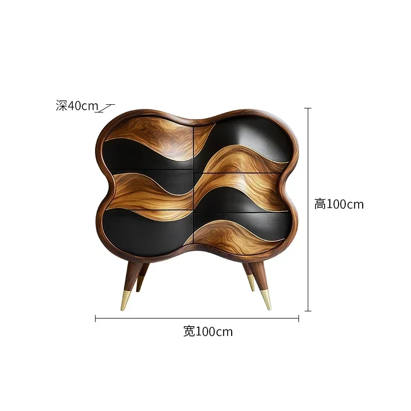 Premium solid wood chest, bedroom jewelry cabinet, living room entrance, wall storage side cabinet