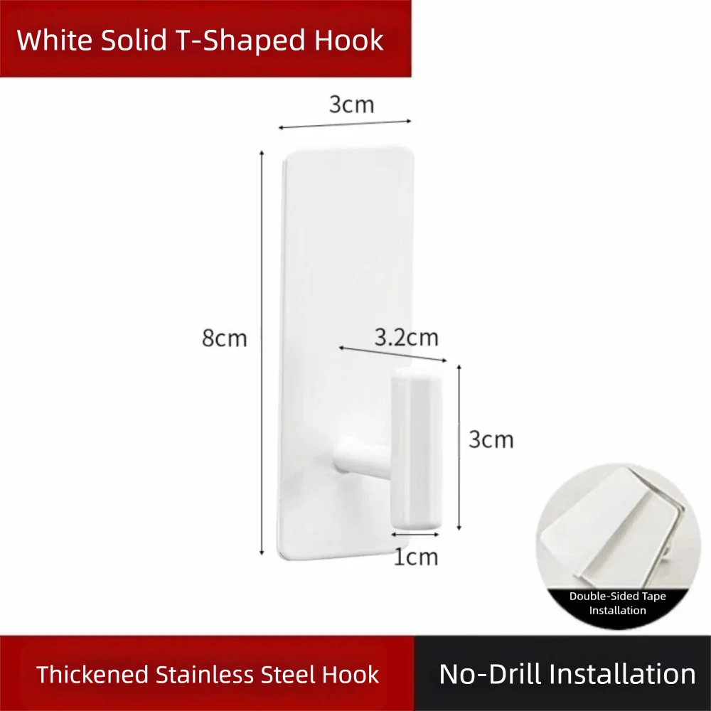 

Настенные крючки для полотенец для халата, водонепроницаемый липкий держатель из нержавеющей стали, самоклеящаяся палка для шкафа без следов для спальни
