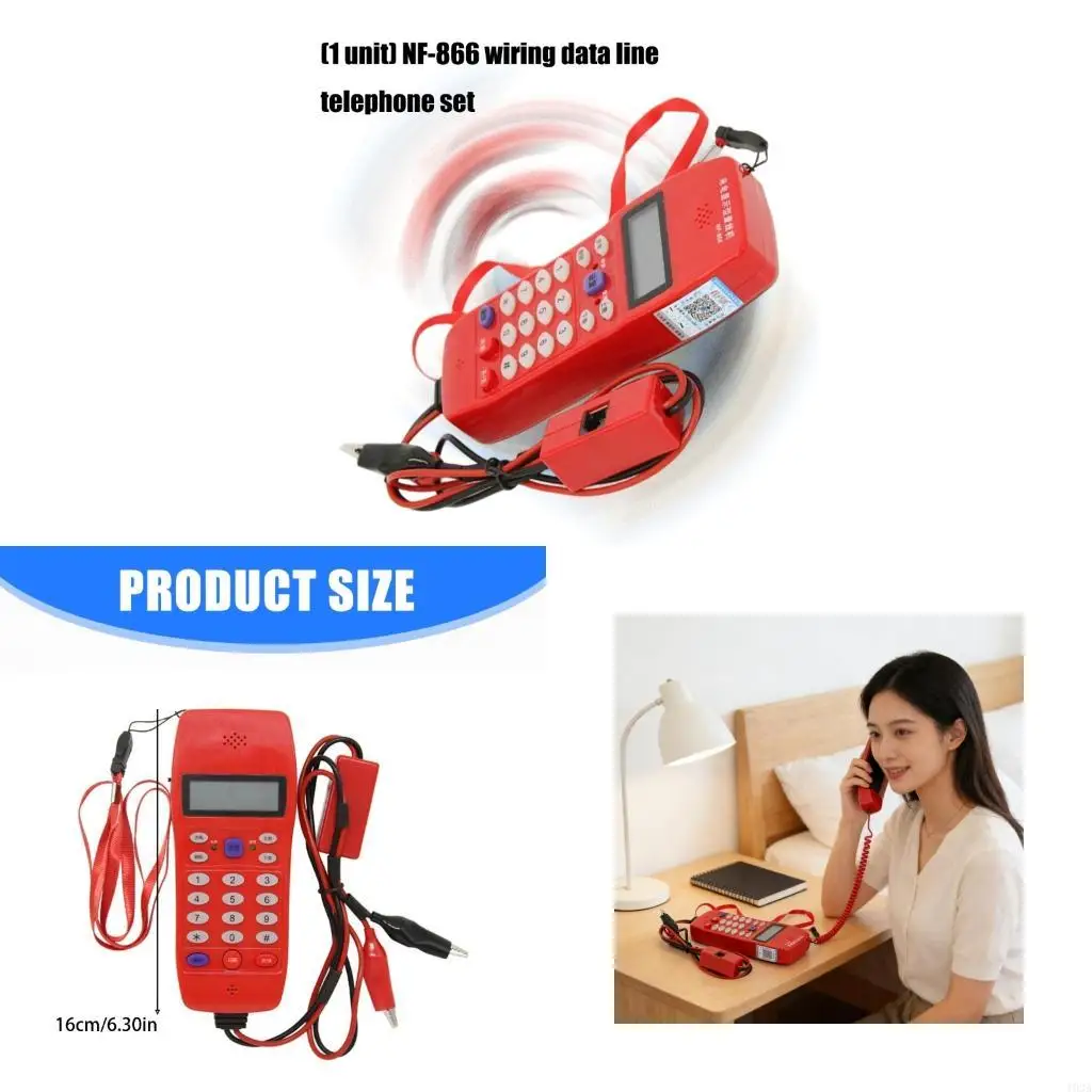 193A NF-866 Telephone Phone Line Networks Cable Tester Butt Test Tester Linemans Tool Cable Set Phone Tester with Connectors