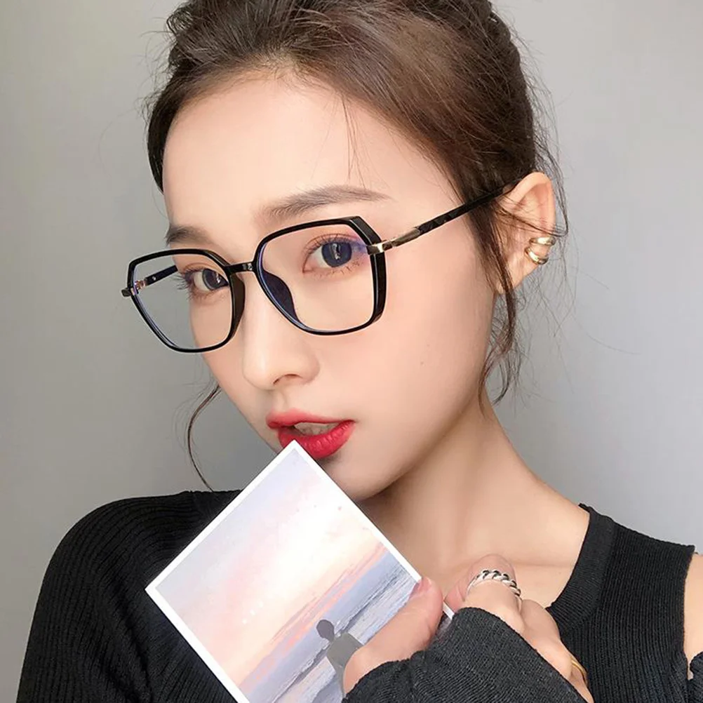 

1 Pair Anti-Blue Light Glasses Lightweight Metal Frame Eyeglasses For Women Men Fashion Computer Eyewear Curved Non-Slip Design