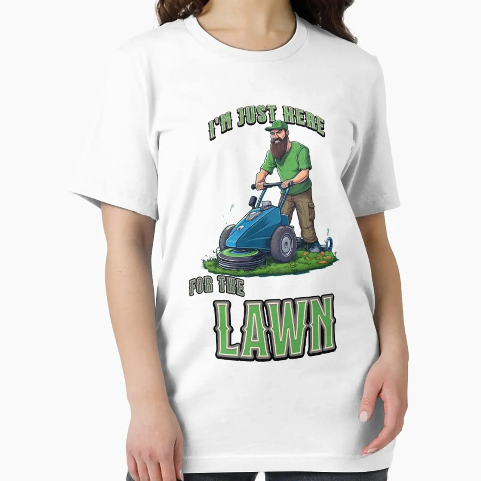 I'm Just Here For The Lawn Funny Mower Gardening T Shirt Yard Work Landscaping Master Gardener Enthusiast vintage Washed Soft