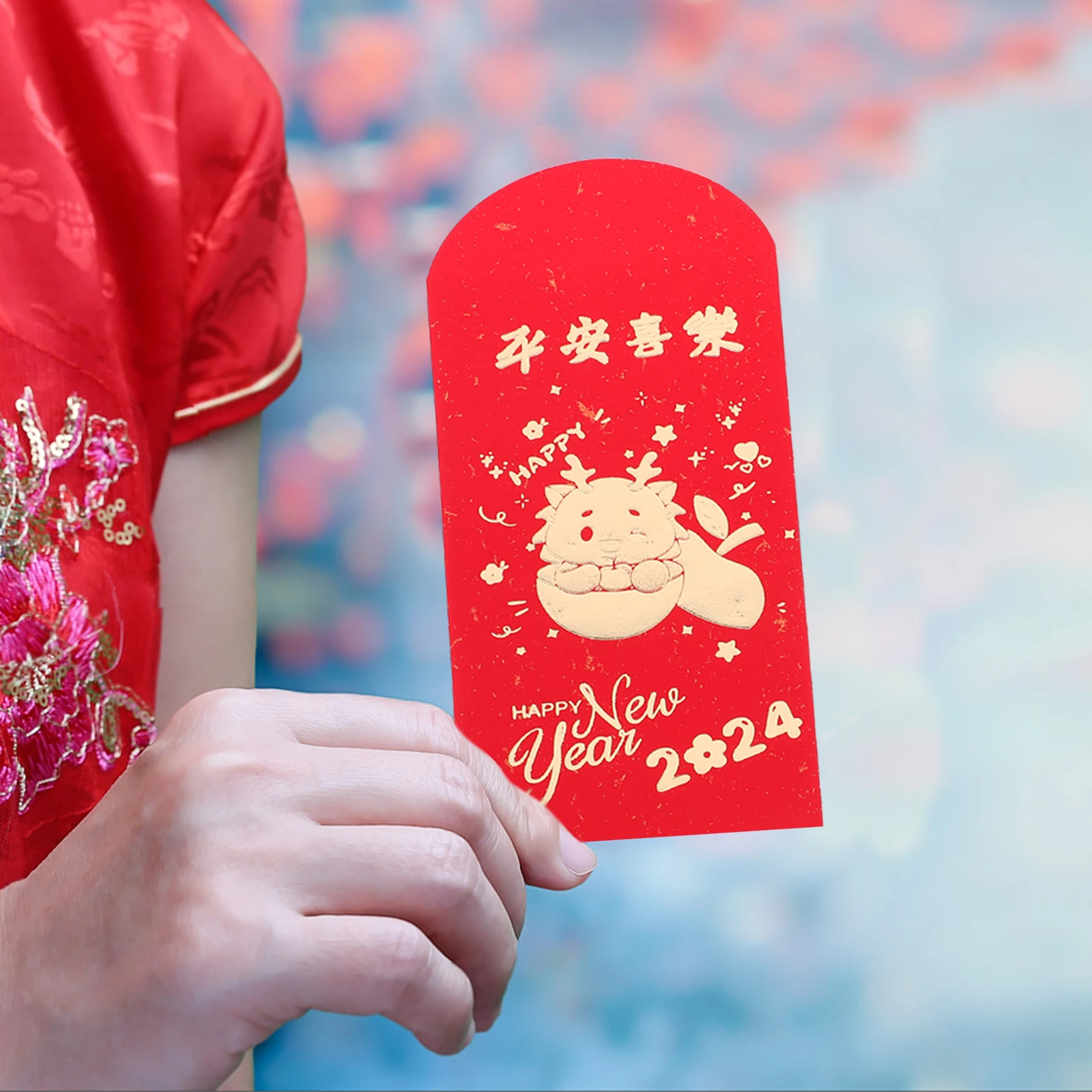 18 Buah Tas Amplop Merah 2024 Ukuran Besar Tema Naga Paket Tahun Baru Saku Merah Dekoratif Kreatif untuk Hadiah Huruf