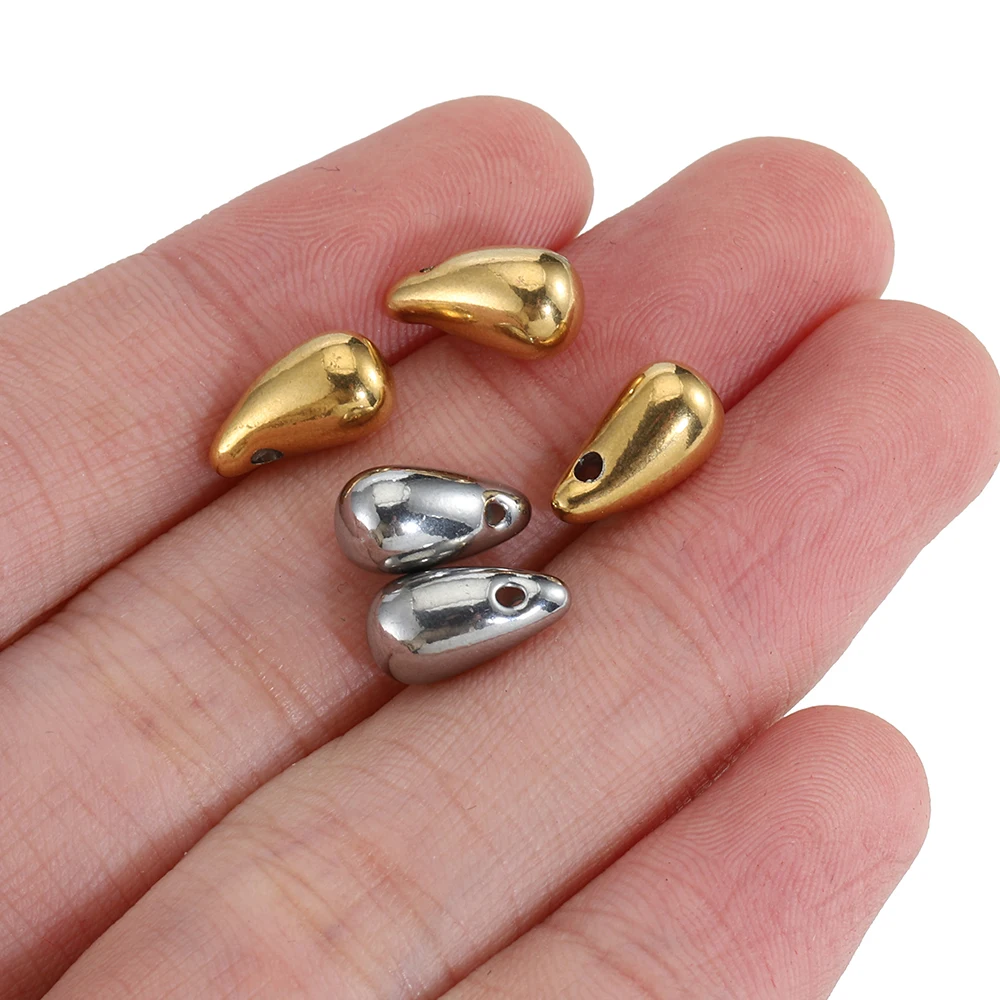 10pcs Stainless Steel Waterdrop Charms Pendants for Earrings Necklace Jewelry Making DIY Supplies Necklace Bulk Wholesale