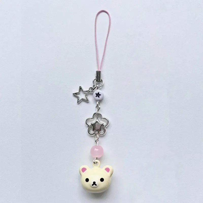 Cute Bear Pendant Matching Phone Chain Charms Y2k Handmade Kawaii Keychain Bag Accessories Brand New Jewelry Gift for Women Girl