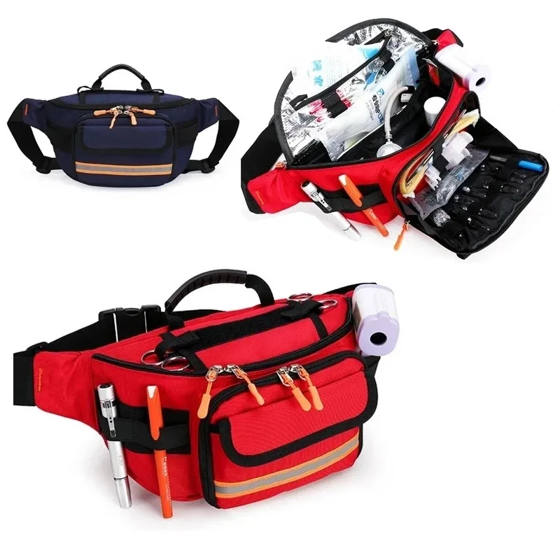 فارغة الإنقاذ الخصر حقيبة الإسعافات الأولية للتخييم السفر تخزين طبي منظم طبي في الهواء الطلق بقاء الطوارئ الجري