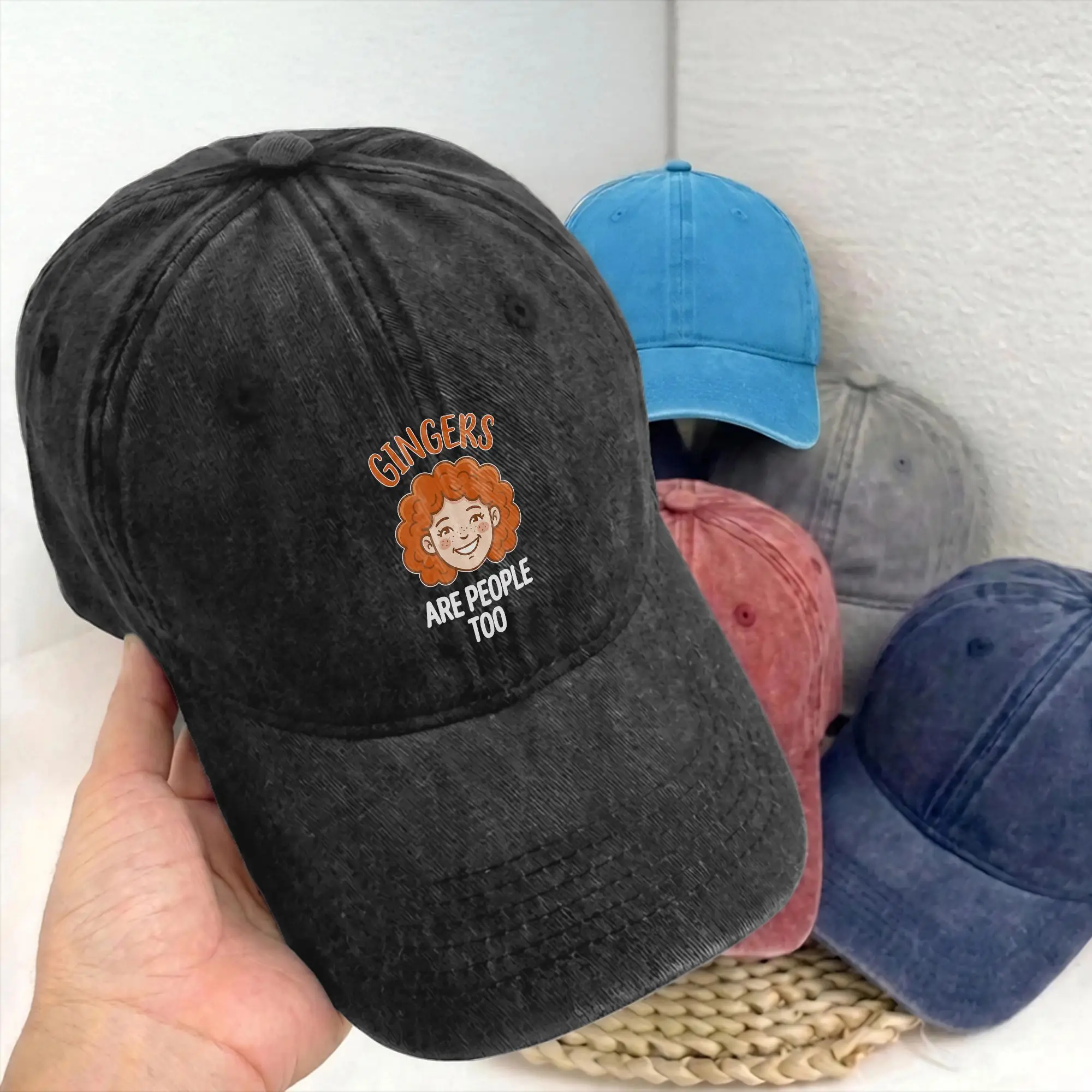 Gingers are People Too Humour Roux Unstructured Baseball Caps Soft Gift Distressed Denim Funny Snapback Men Women Adjustable Hat