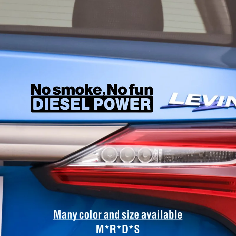 15.2X3.7CM Car Stickers NO SMOKE NO FUN DIESEL POWER Car Styling Decal Car Motorcycles Accessories