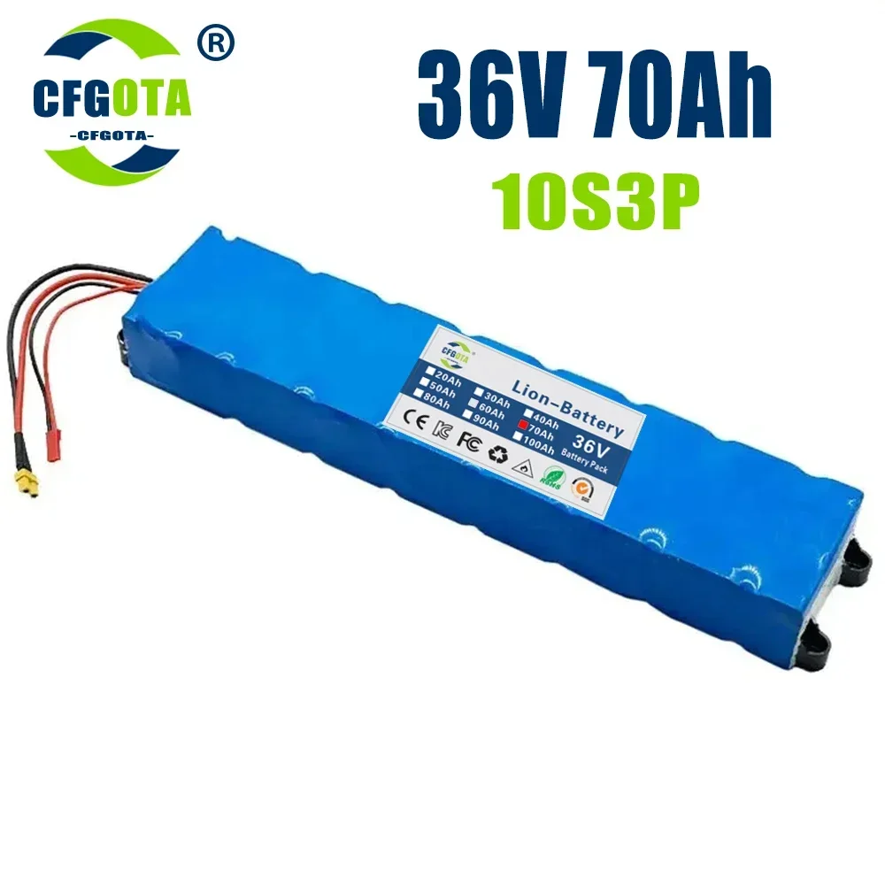 

New 36V 10s3p 70000Mah 18650 Lithium Battery 250W-500W 42V 36ah Suitable for Electric Scooters Customizable Plug