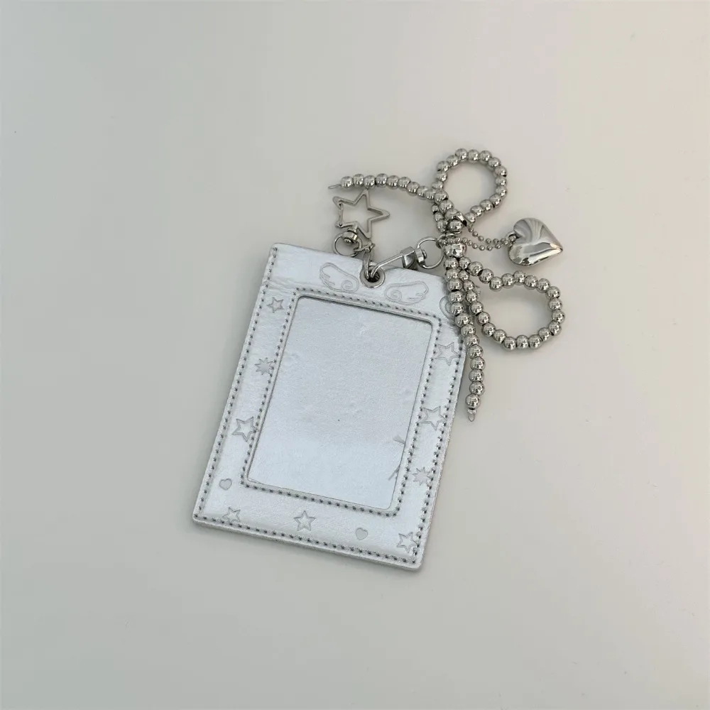 Stylish Multifunction Kpop Photocard Holder Silver PVC Photocard Case Original Cute Idol Photos Protective Cover Students