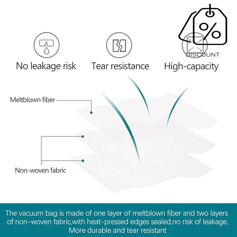 12Pcs Dust Bags Fornilfisk 107419593 ATTIX33/44,Vl200aero 20/21,Aero 25/26/31,VC2010L/VC2511 Vacuum Cleaner Parts-Y48A