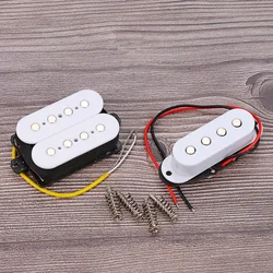 A Set of White Guitar Pickup Set Alnico 5  for 4 Strings Bass Guitar or Cigar Box Guitar Replacement