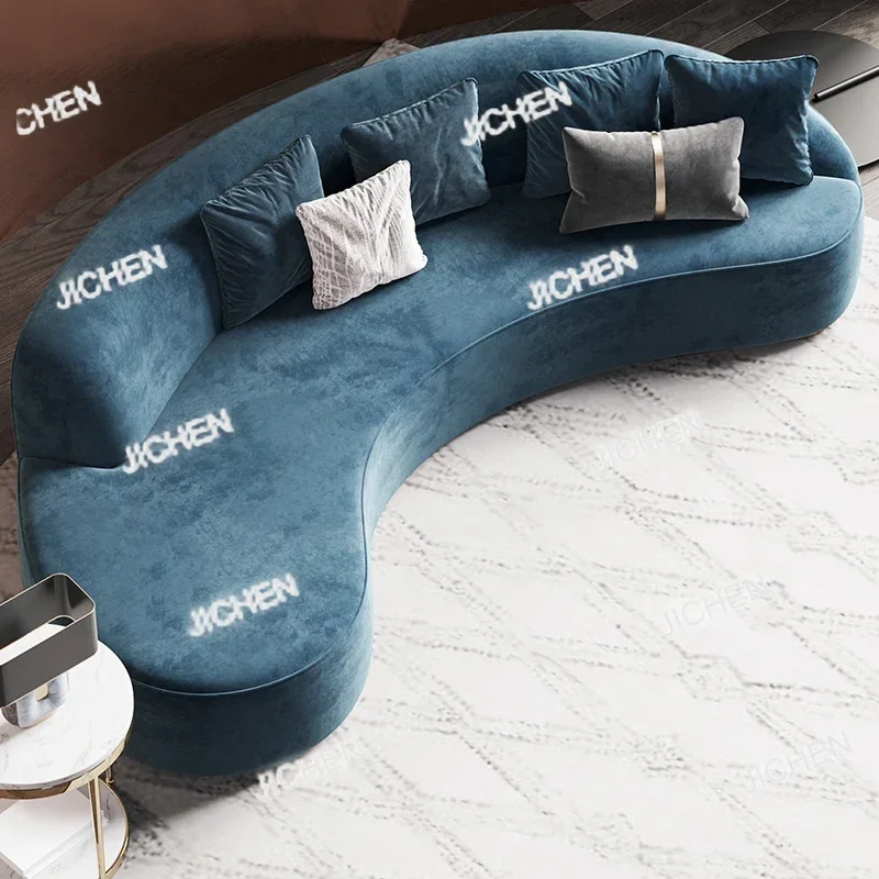 

XHY синие необычные диваны изогнутые скандинавские удобные дизайнерские напольные диваны для гостиной современная гостиная деревянная диван Moderno уникальная мебель