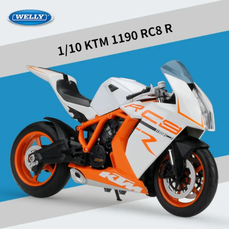 

WELLY 1:10 KTM 1190 RC8 R Alloy Motorcycle Model Simulation Metal Street Racing Motorcycle Model Collection Childrens Toys Gifts