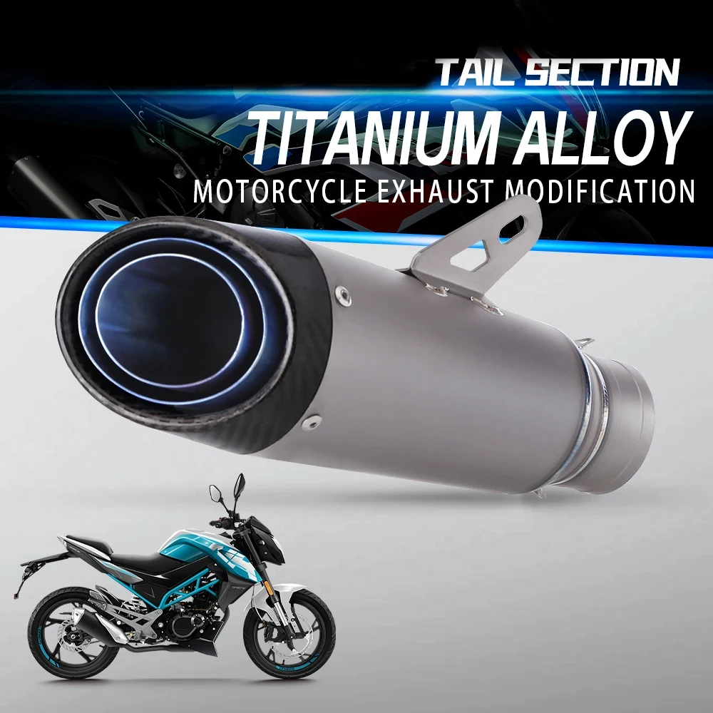 Racing Motorcycle Slip on Exhaust 51mm Performance Titanium Alloy Motorcycle Mufflers Exhaust Silencers carbon fiber