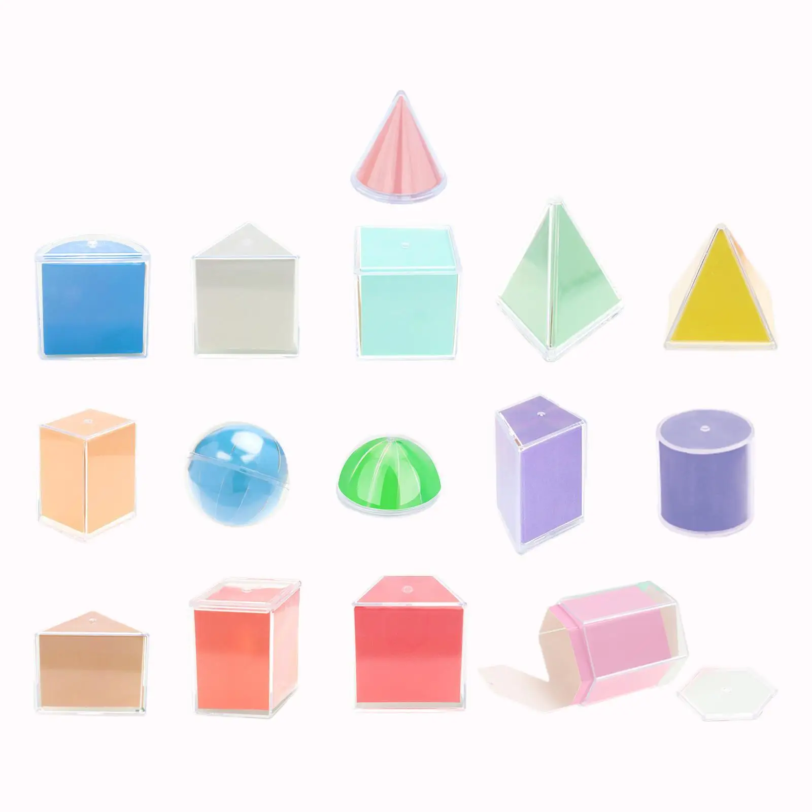 

3D Geometric Shapes Montessori Toys Geometric Shapes Blocks Set for Kids