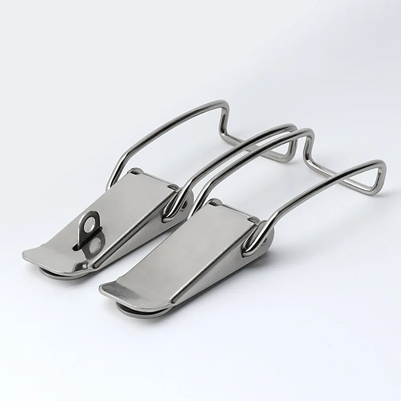 2Pcs Toggle Hasp Latch Catch Clasp Metal Box Locking Long Toggle Catch Buckle Loaded Hinges Furniture Hardware Accessories