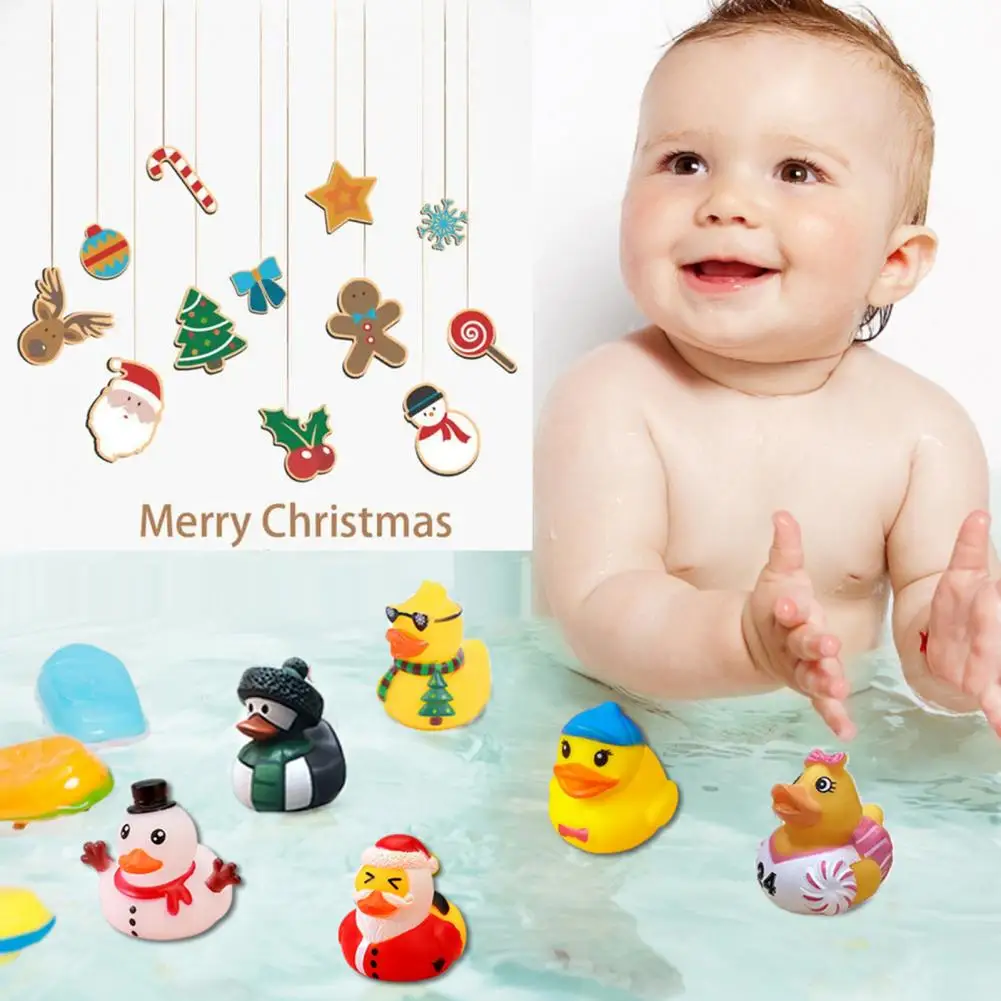 

Christmas Duck Toy Duck Advent Calendar Christmas Countdown Duck Blind Box Mini Vinyl Cartoon Figurine Advent Calendar for Kids