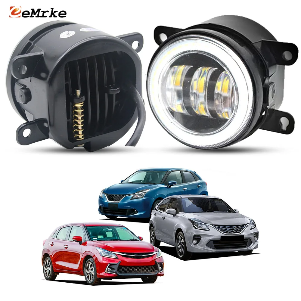 

Led Fog Lights Lens For Suzuki Baleno Toyota Glanza Starlet 2015-2023 Car PTF Front Bumper Angel Eyes DRL Daytime Running Lamp