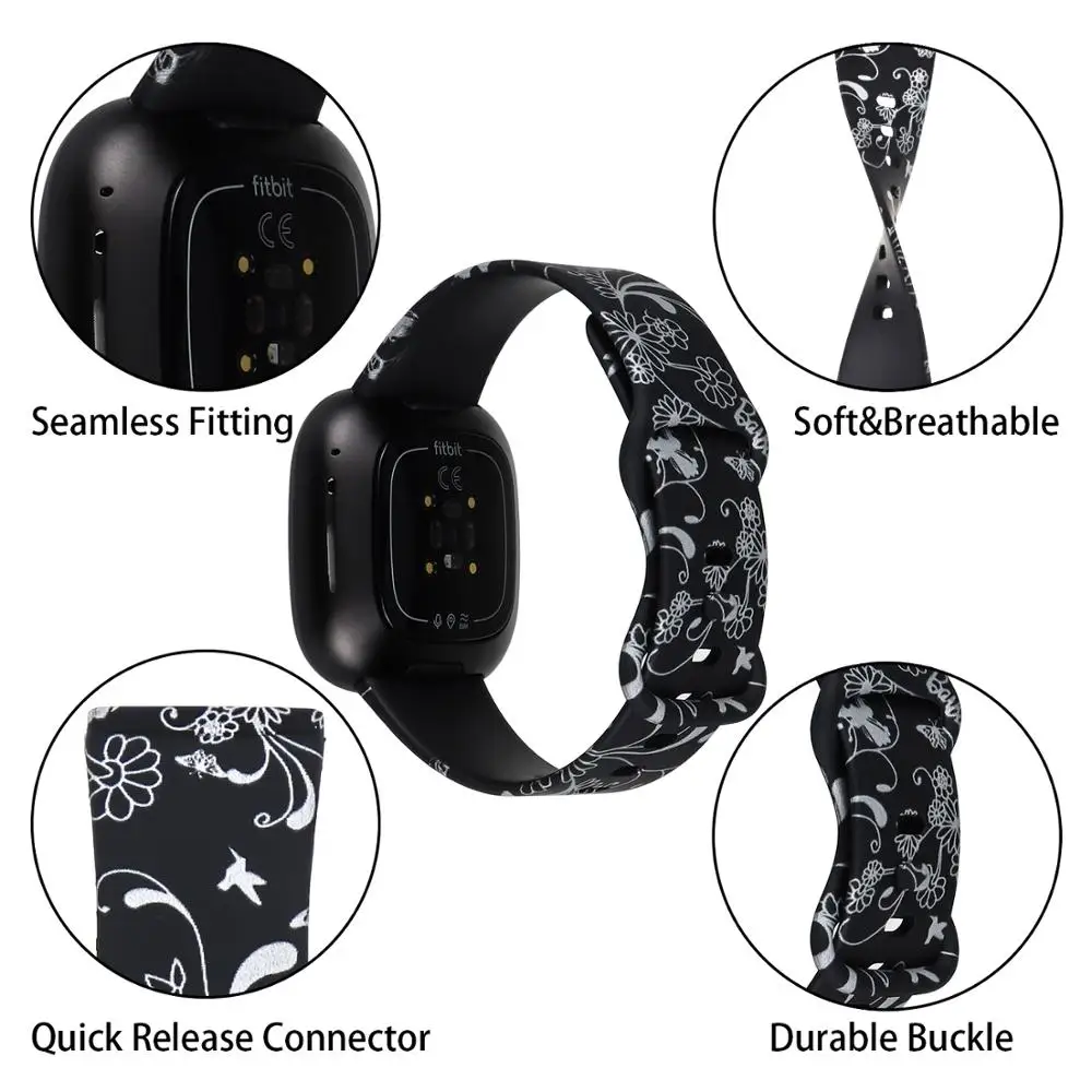 Gelang pintar untuk Fitbit Versa 3, gelang silikon tali jam tangan pengganti untuk Fitbit rasa tali Correa Fitbit versa 3 Band