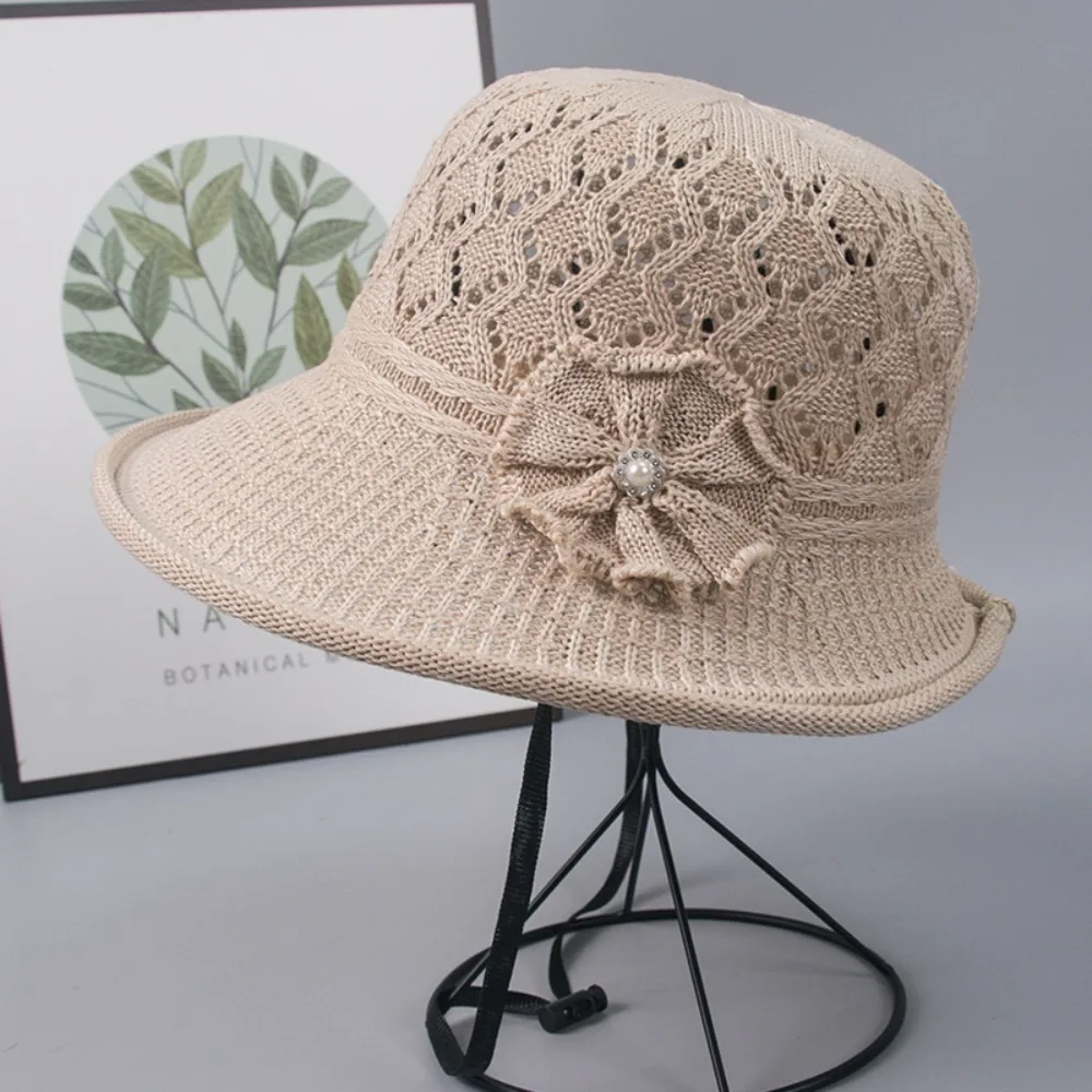 Hat Children's Woven Hat Outdoor Fisherman Summer New Fashion Versatile Outgoing Sun Hat Flower Pearl