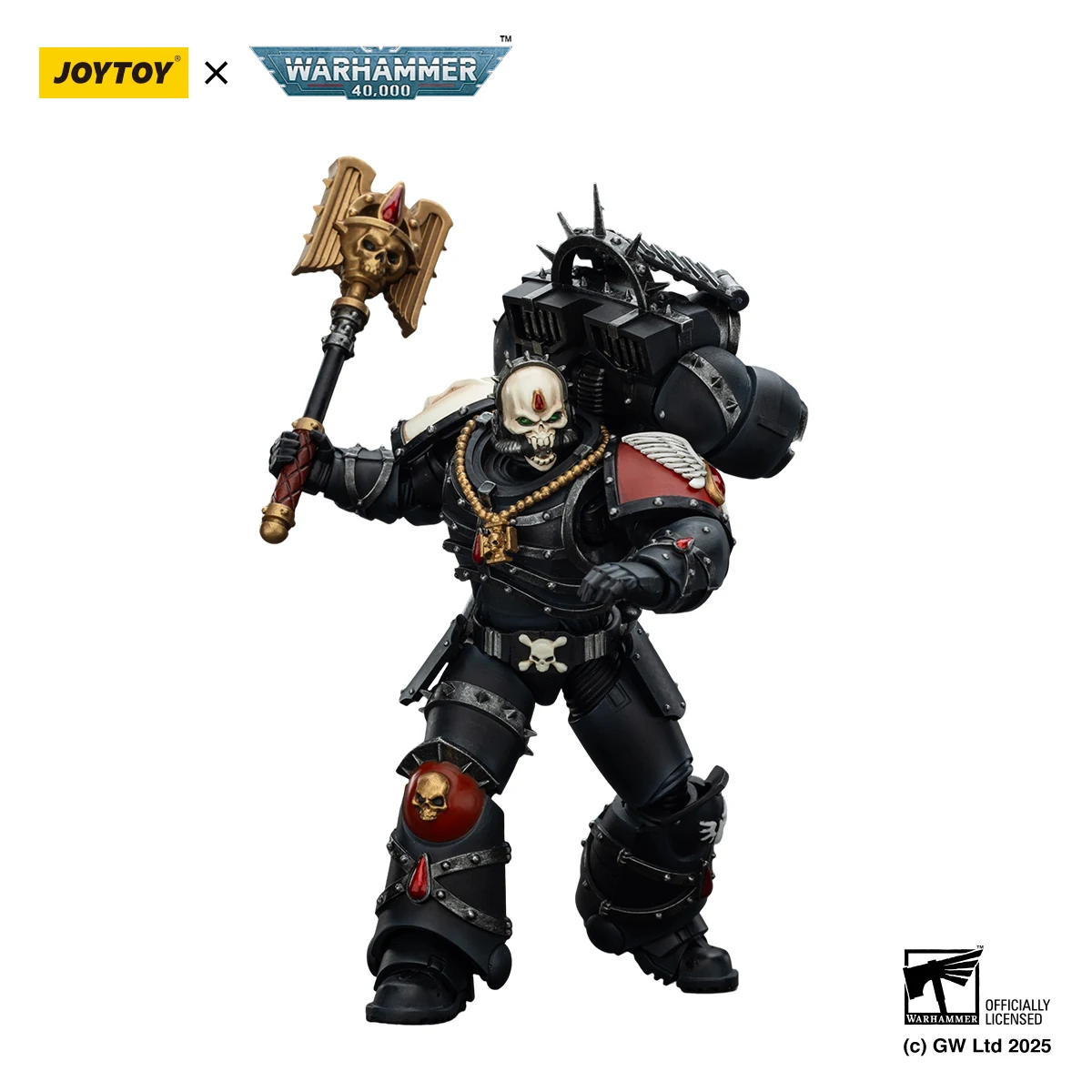 JOYTOY Warhammer 40K 1/18 Figurka Akcji Blood Angels Lemartes z Pakiem Skokowym, Figurki Anime Blood Crozius, Zabawki Modelarskie