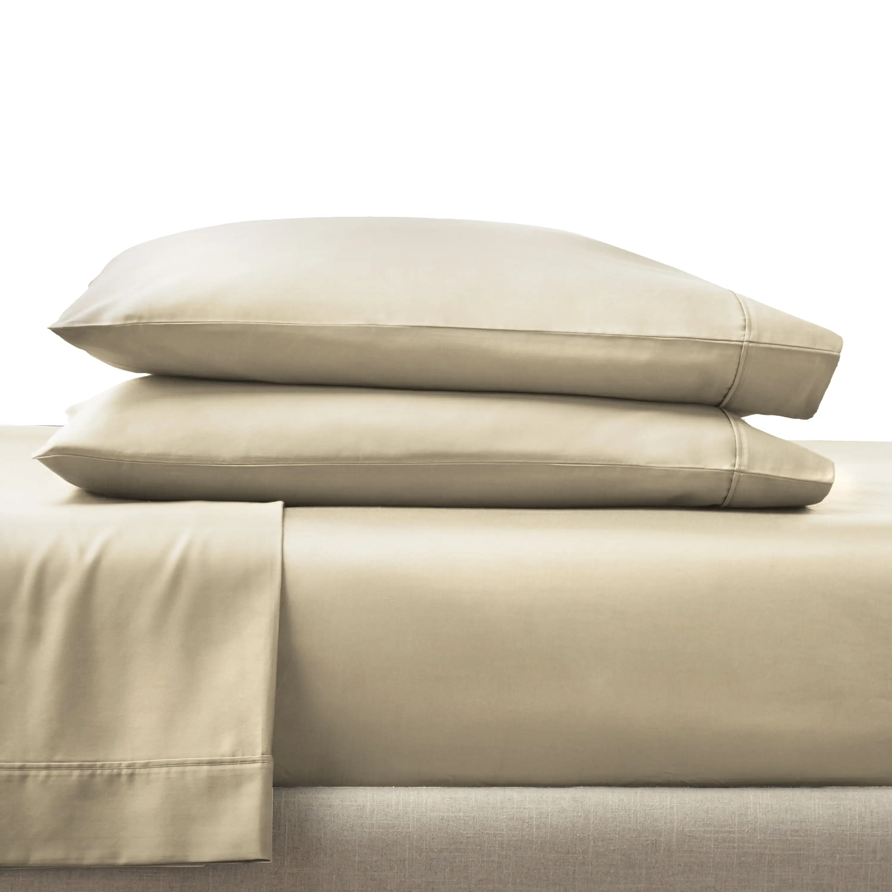 

4-Piece 300 Thread Count Almond Biscuit Cotton Sateen Bed Sheet Set, King