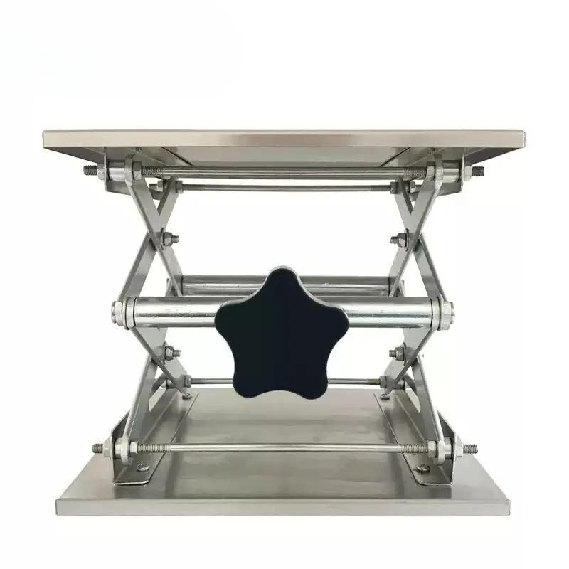 Small laboratory stainless steel lift table simple household waste disposal level infrared manual bracket