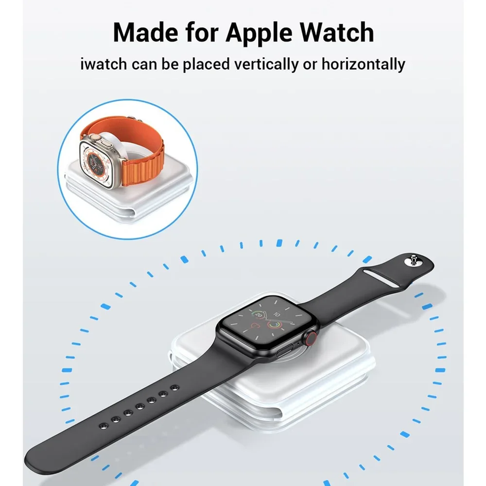 100W 3 in 1 Foldable Portable Wireless Charger Pad for iPhone 15 14 13 16 Pro Max Apple Watch AirPods Fast Charging Dock Station - náhled 3