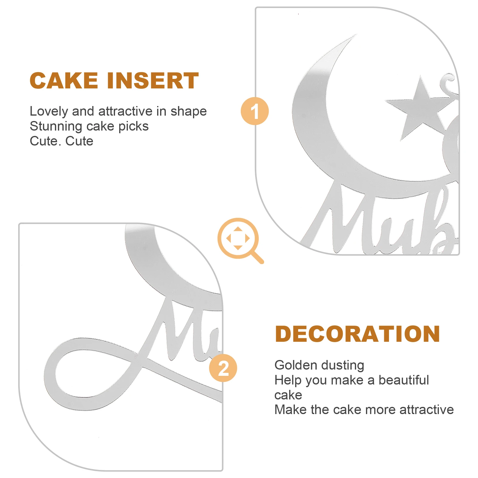 

Eid Acrylic Cake Toppers Picks Muslim Festival Cupcake Decorations Mubarak Hat Cake Inserts DIY Party Accessories