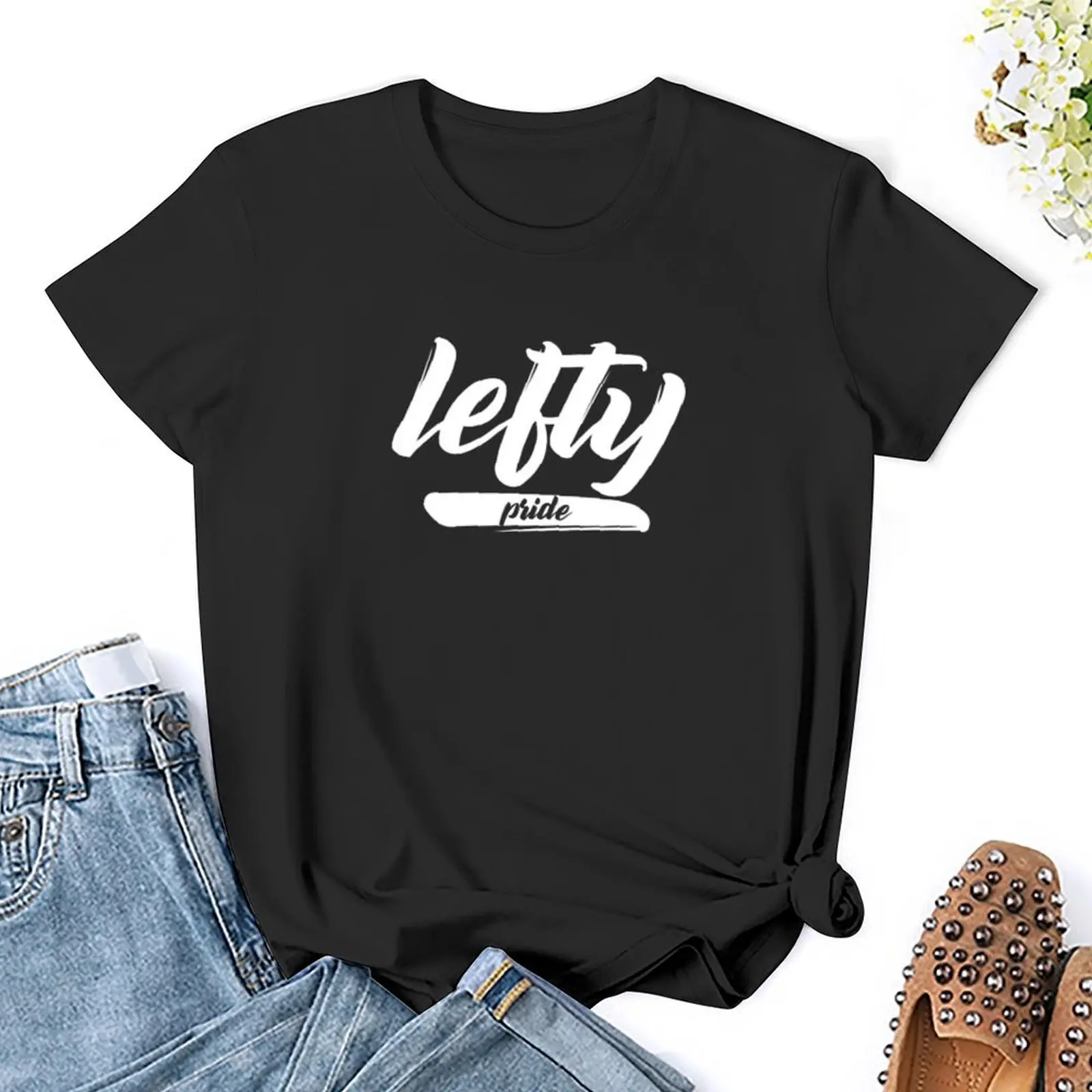 Lefty-T-shirt bonito do orgulho do orgulho das mulheres, roupa do vintage, moda extragrande das senhoras