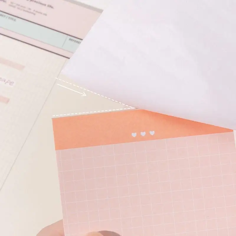 50 Sheets Korean Style Colorful Notepad with Large Capacity Rectangular Grid Memo Pad Student Multifunctional Sticky Notes