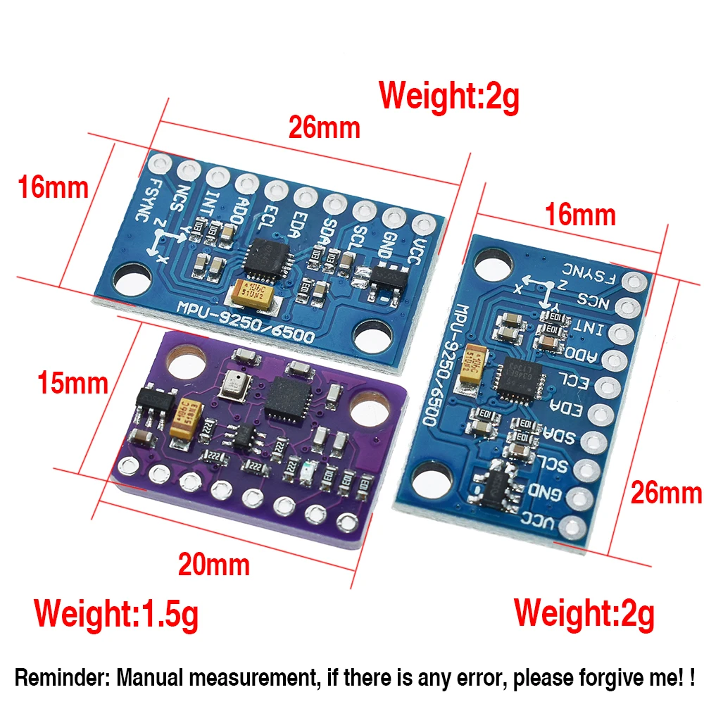 SPI/IIC GY-9250 BMP280 GY-91 MPU6500  6-Axis 9-Axis 10DOF Attitude Gyro+Accelerator+Magnetometer Sensor Module