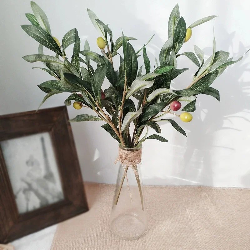 Lebensechte Olivenzweige, künstliche Olivenblätter und Olivenbeerenstiele, künstliche Pflanzen für Zuhause, Hochzeit, DIY-Dekoration, Weihnachtsfeier – Detail 5